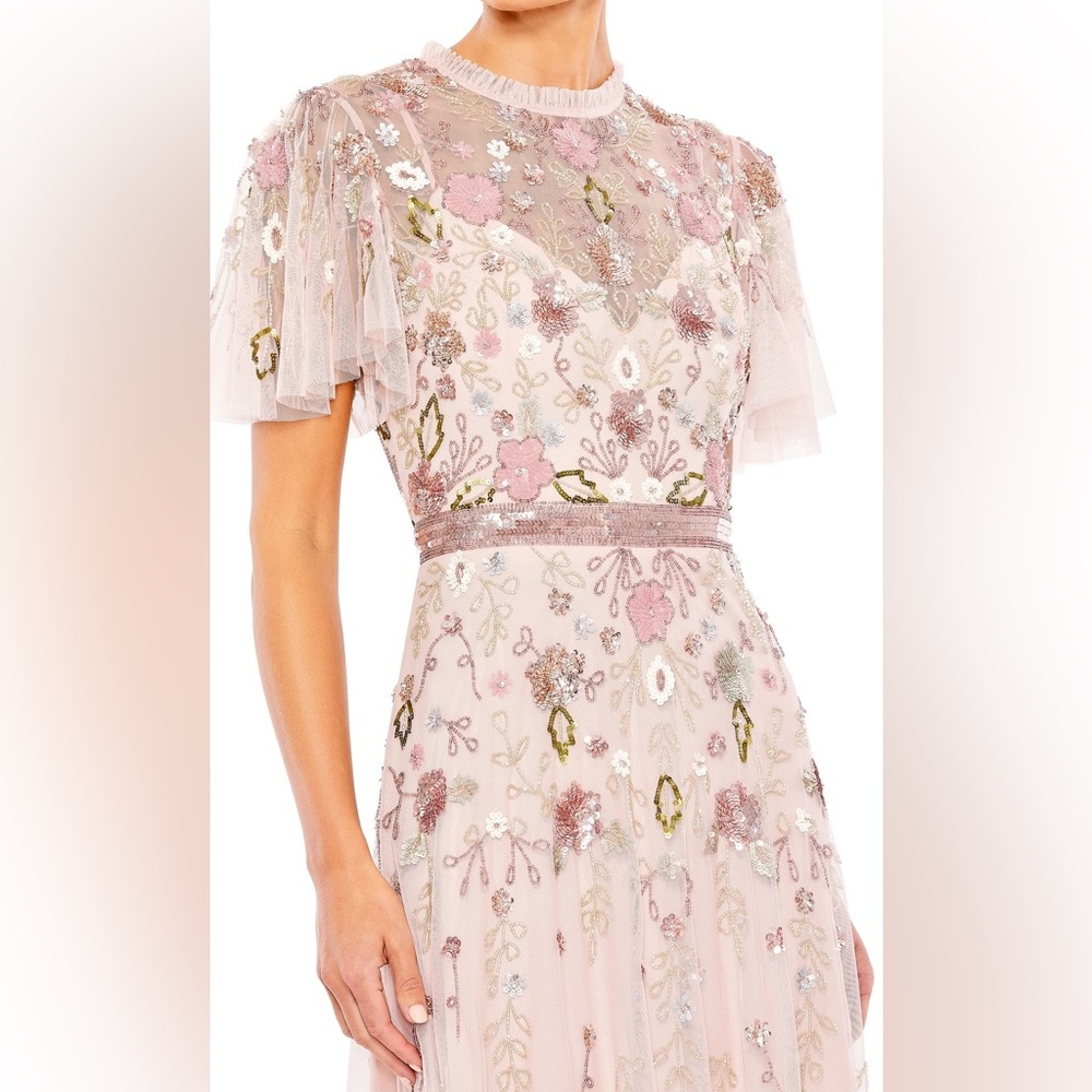 Mac Duggal Pink Embellished Tiered Gown - Picture 2 of 9